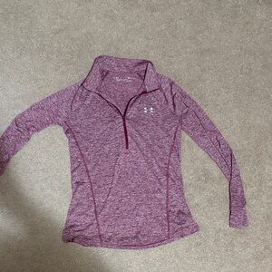 Under Armour Heathered Purple Quarter Zip Athletic Top